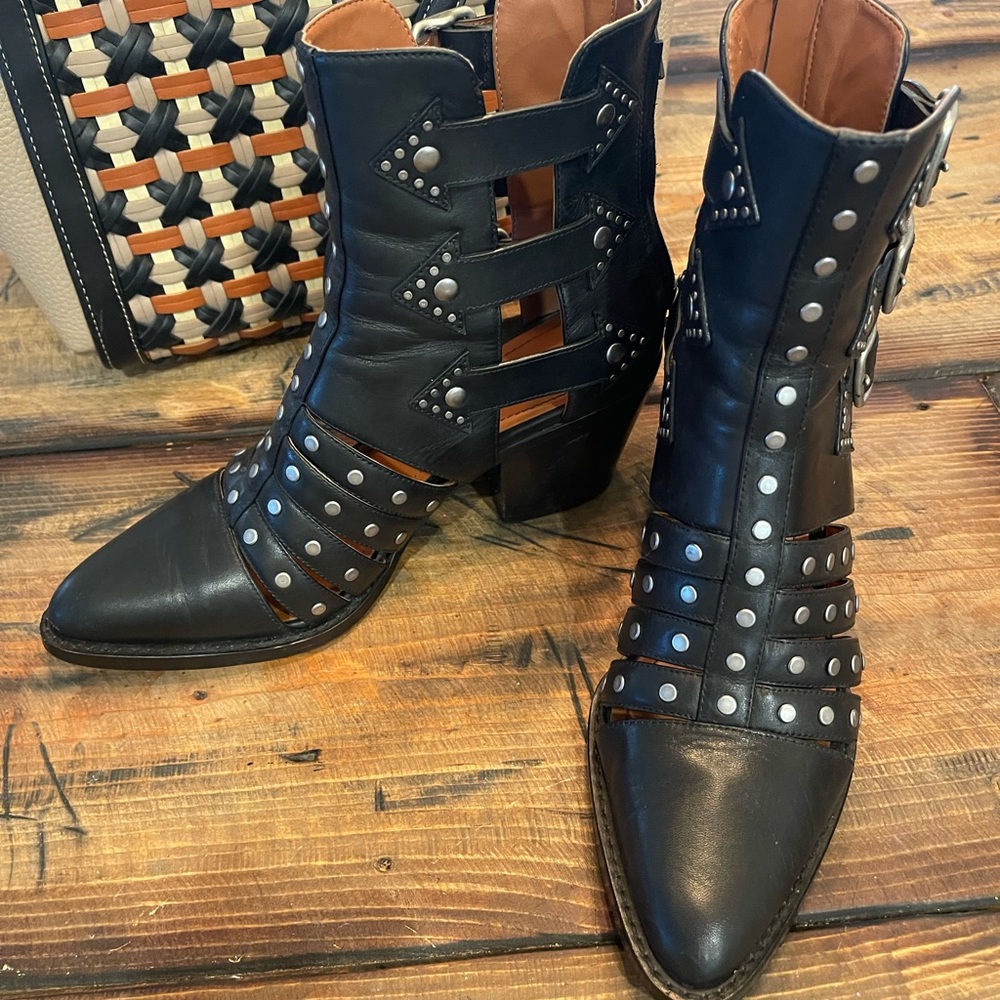 Phoebe studded leather booties